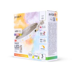   AVIDE LED SZALAG SZETT 24V 7,2W SMD5050 270LED RGB-IC+CCT-IC IP65 3M