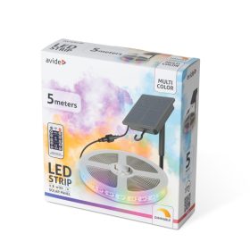   AVIDE SZOLÁR LED SZALG SZÍNES 18650 3,7V 1500MAH TÁVIRÁNYÍTÓVAL 5M
