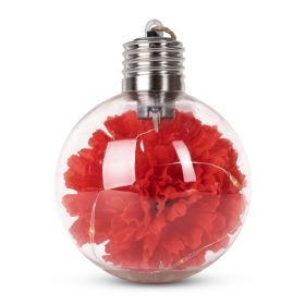   ARTEZAN KARÁCSONYFADÍSZ MINI LED VIRÁG GÖMB 8CM SÖTÉTPIROS 