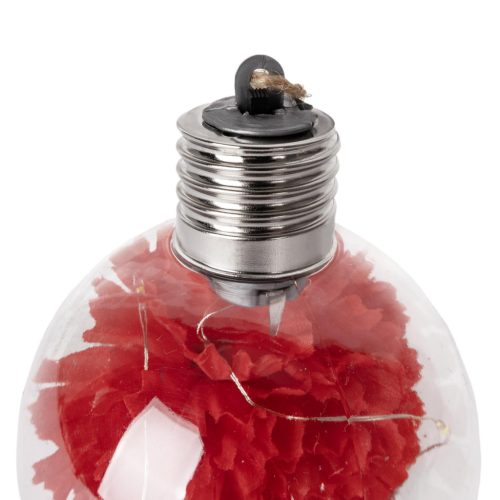 ARTEZAN KARÁCSONYFADÍSZ MINI LED VIRÁG GÖMB 8CM SÖTÉTPIROS 