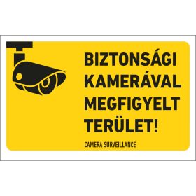 BIZTONSÁGI KAMERÁVAL MEGFIGYELT TERÜLET-16X25CM PLASTIC