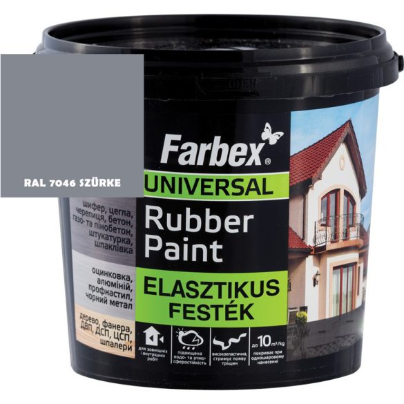 SZÜRKE - FARBEX RUBBER PAINT SZUPER ELASZTIKUS FESTÉK 1,2 KG