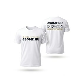   GILDAN SOFTSTYLE V NYAKÚ MUNKAPOLÓ FEHÉR XL "CSÖME" FELIRATOS 