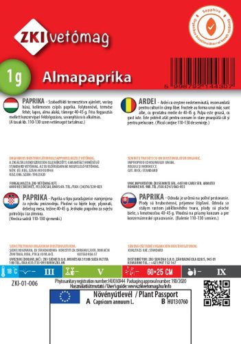 ZKI VETŐMAG ALMAPAPRIKA 1G